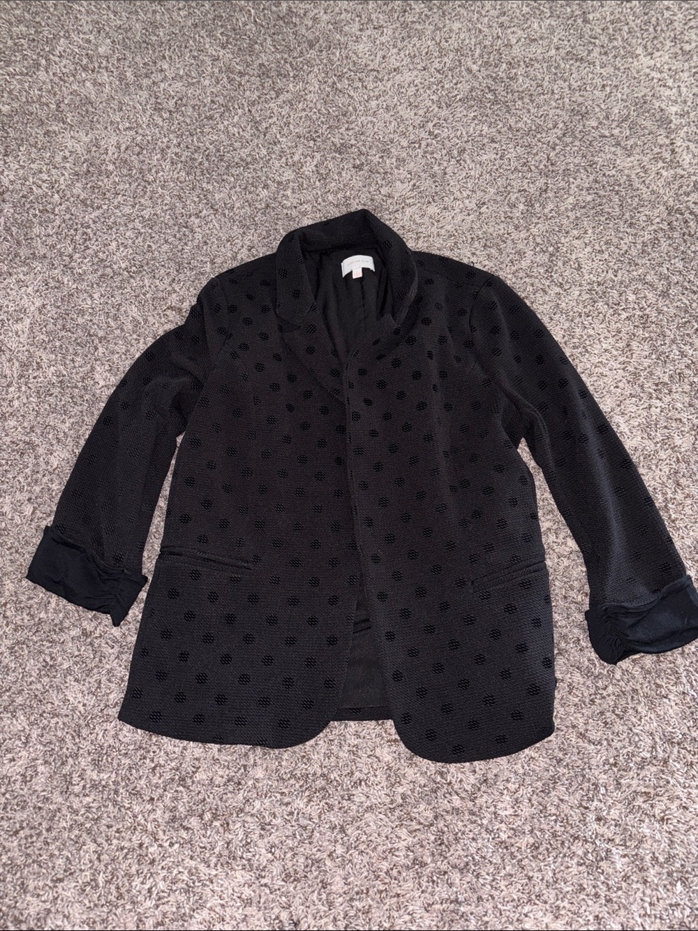 Skies Are Blue Black Textured Dot Blazer